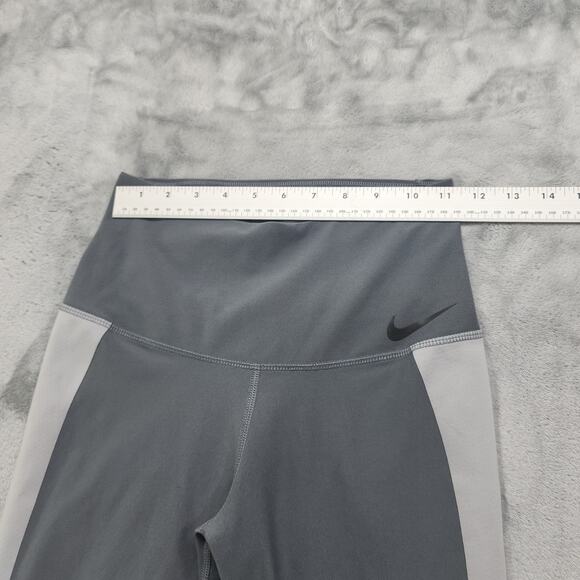 Nike Power Legend 28" Training Tights Womens S Grey Colorblock High Rise Workout - Picture 9 of 13